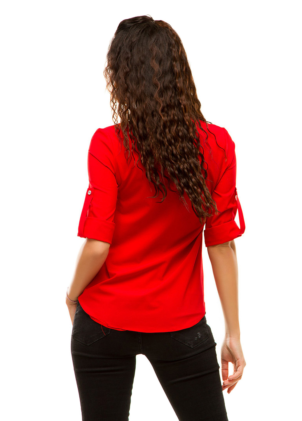 Красная демисезонная блуза Lady Style