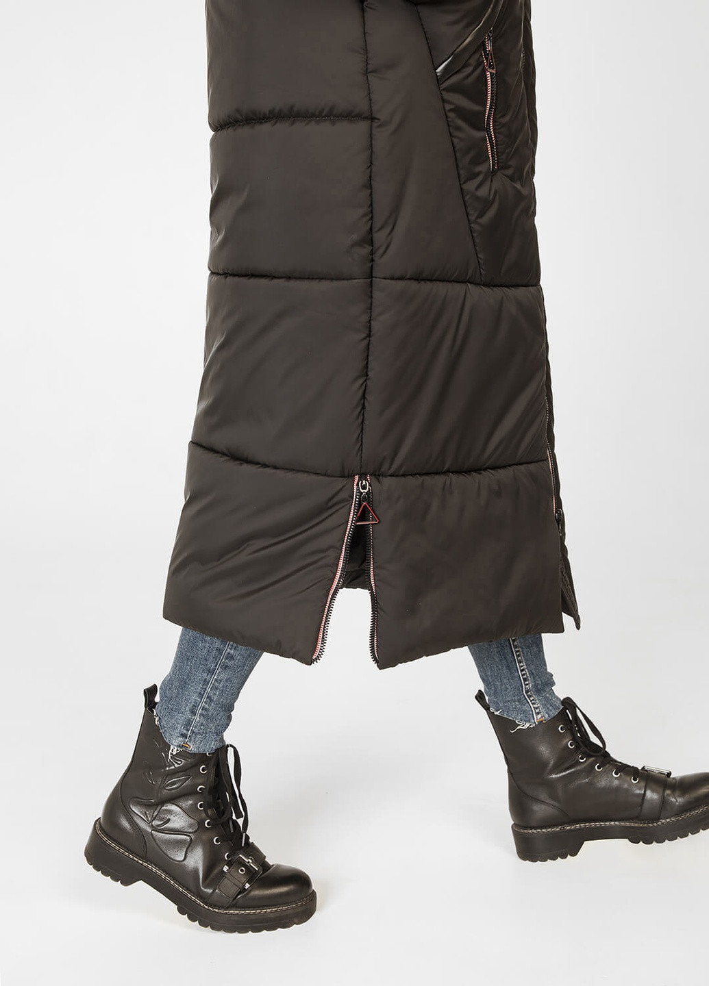 Оливковая (хаки) зимняя куртка-пальто меган MioRichi
