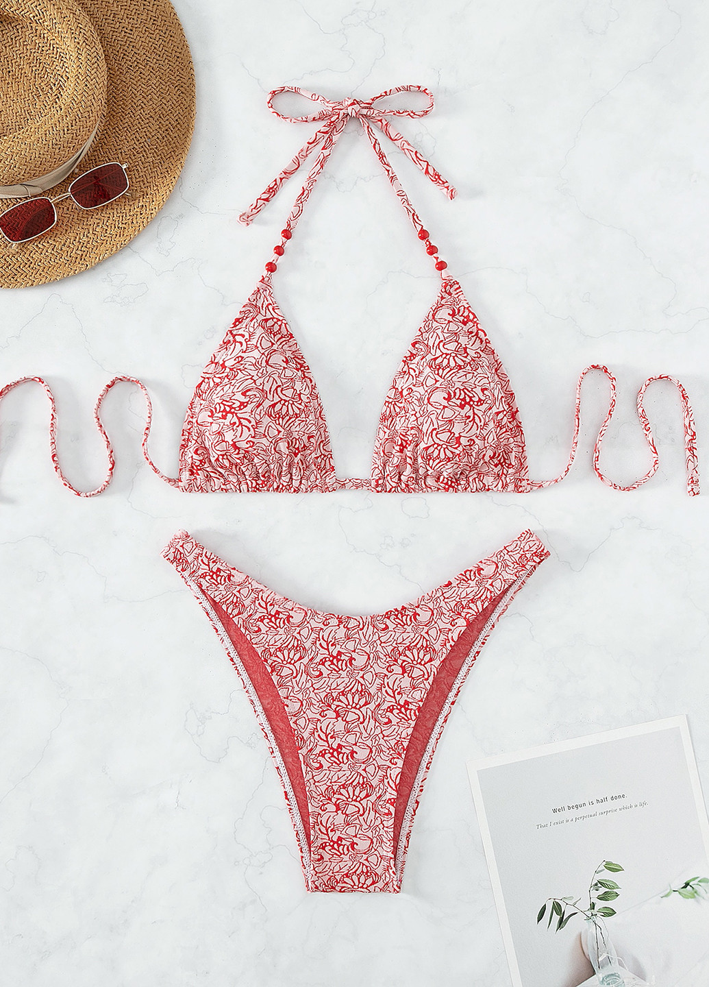 Комбінований літній купальник (ліф, трусики) бікіні, роздільний SHEIN