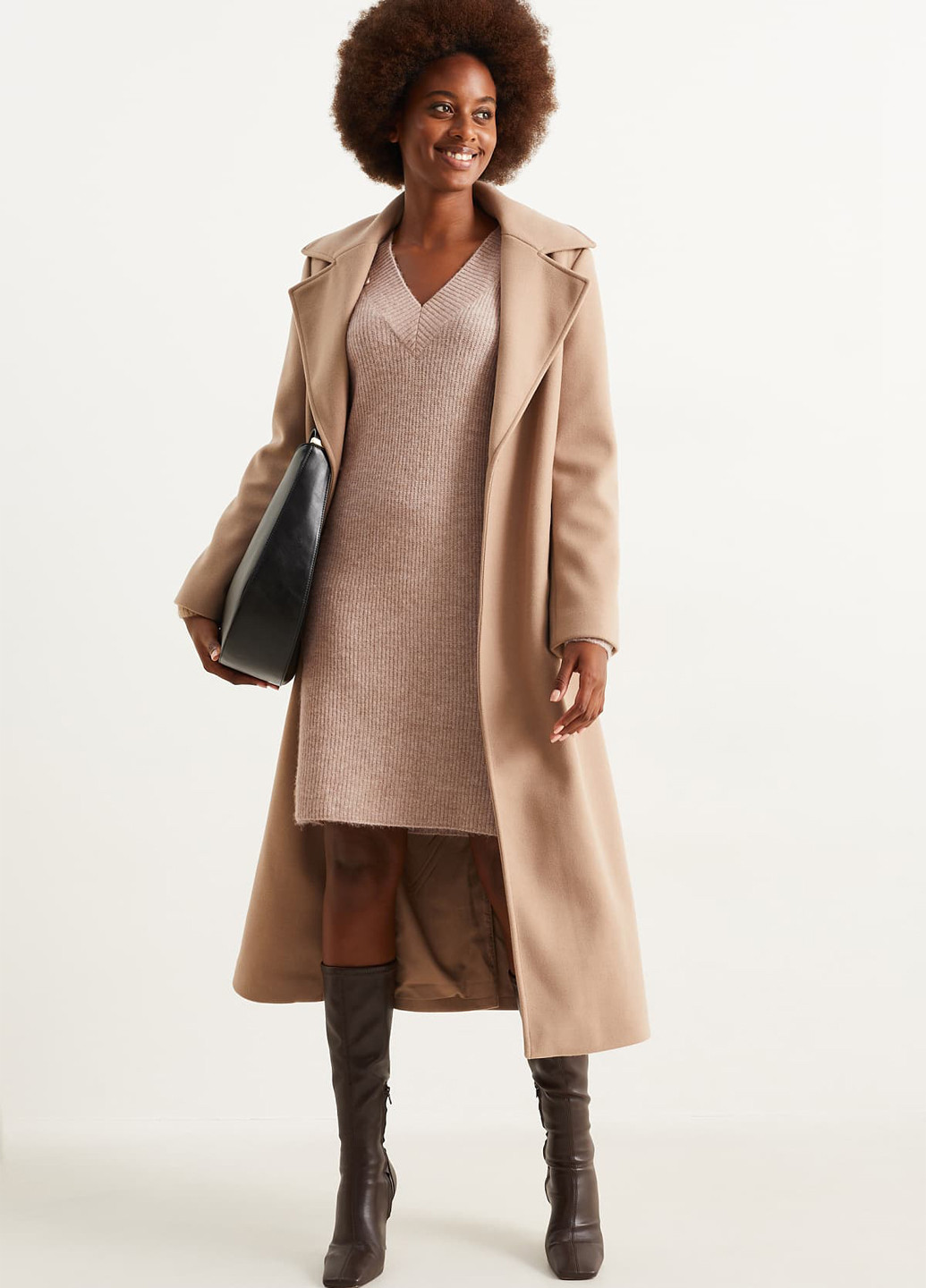 Бежева кежуал сукня сукня светр C&A однотонна