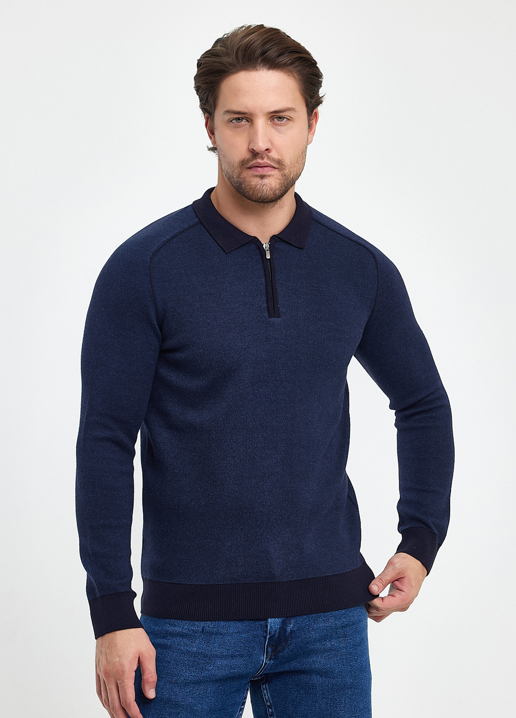 Темно-синій демісезонний светр Trend Collection