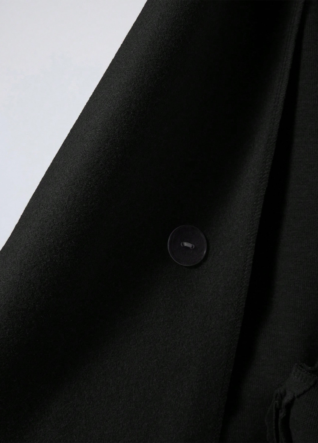 Чорне демісезонне Пальто двобортне SHEIN