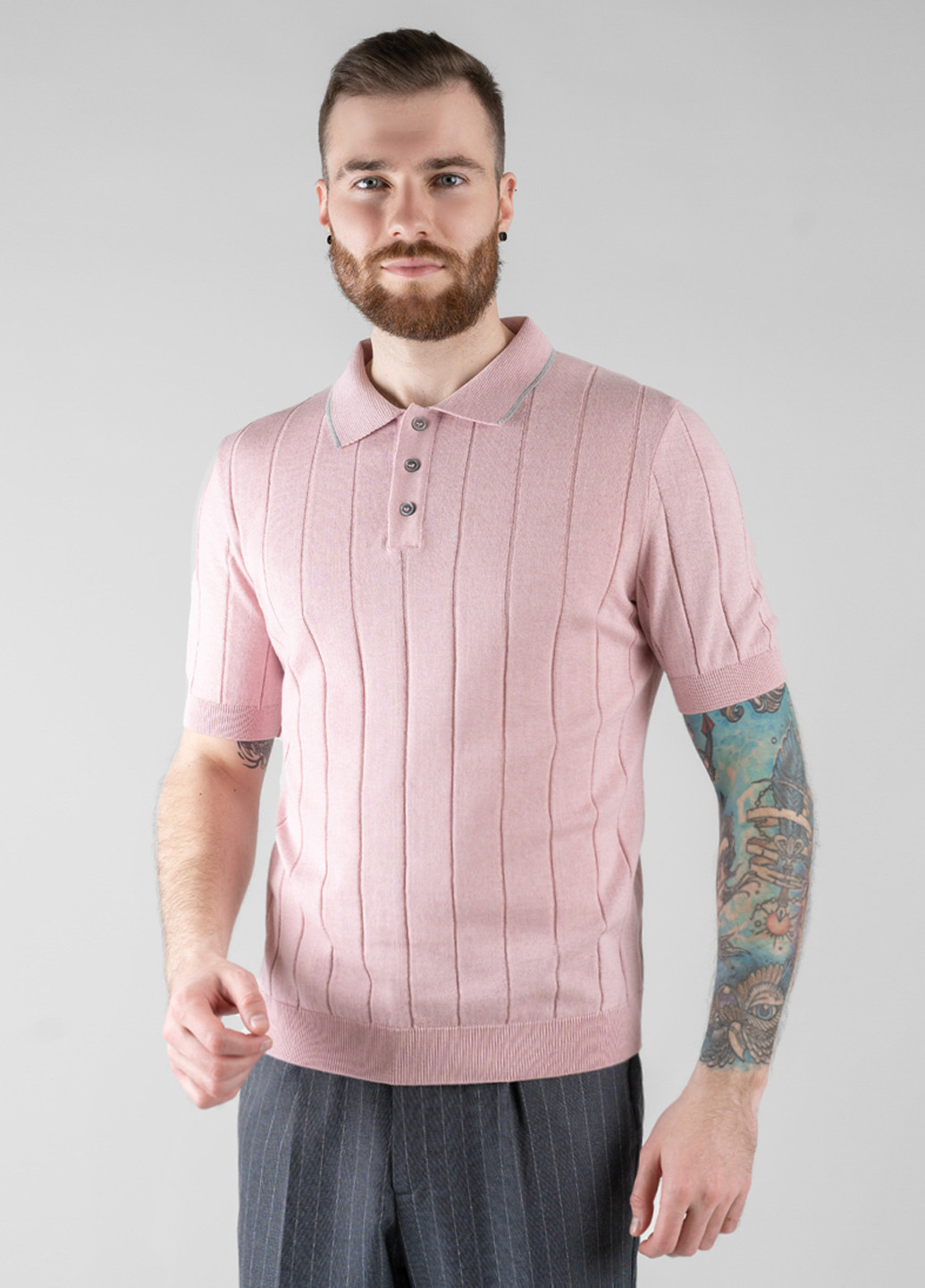 Розовая футболка-поло мужское для мужчин Arber