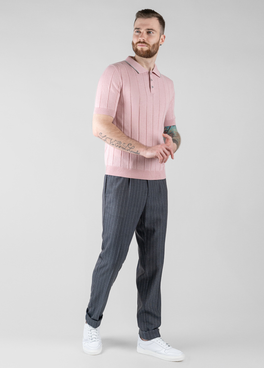 Розовая футболка-поло мужское для мужчин Arber