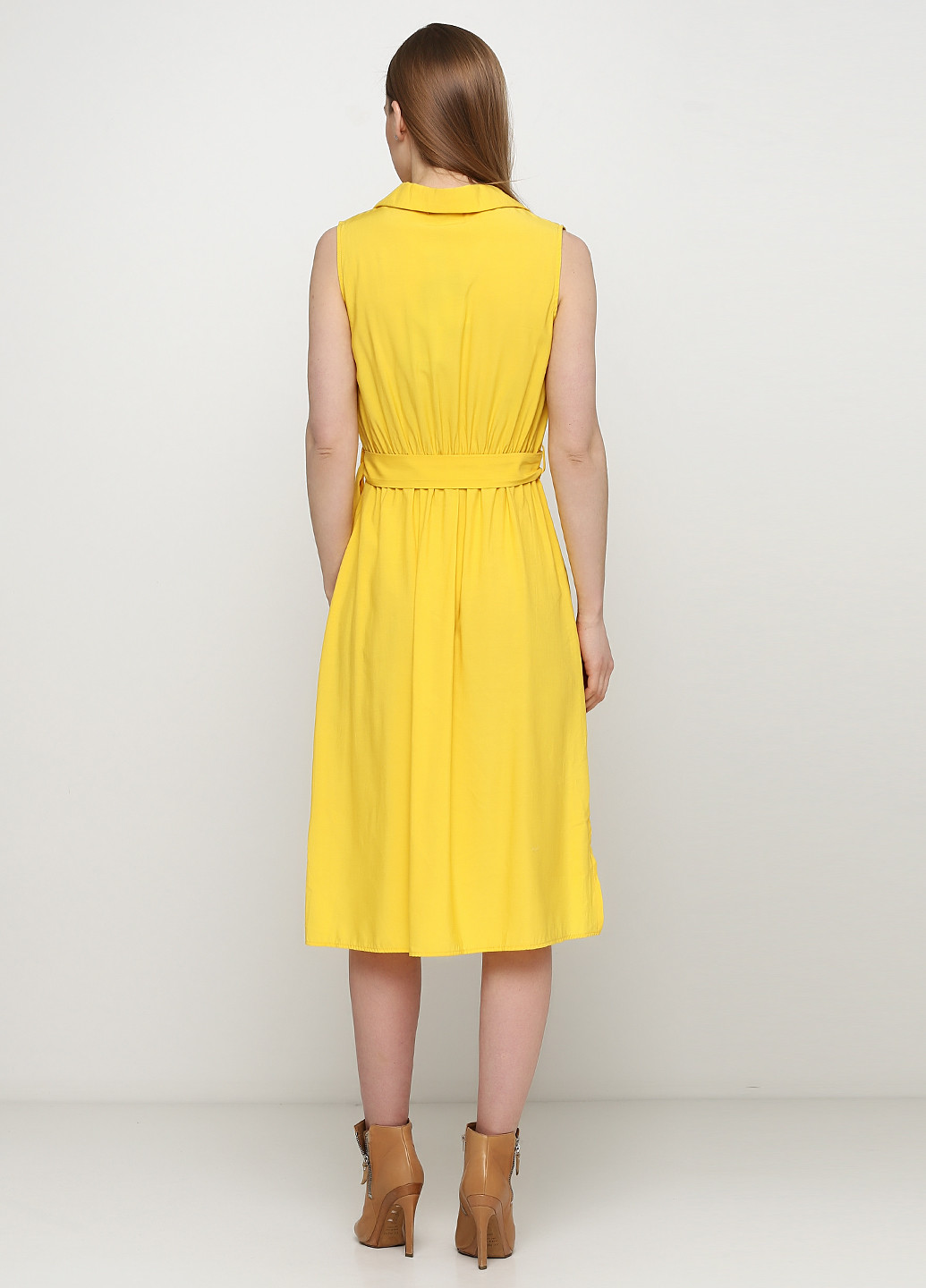 Желтое кэжуал платье Unigirl однотонное