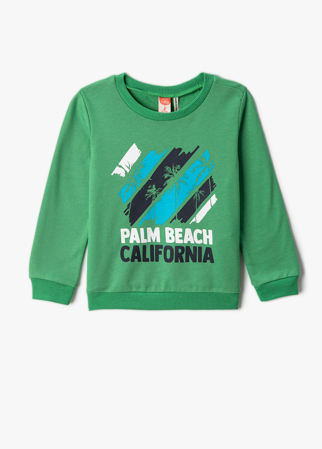 KOTON свитшот рисунок зеленый кэжуал хлопок