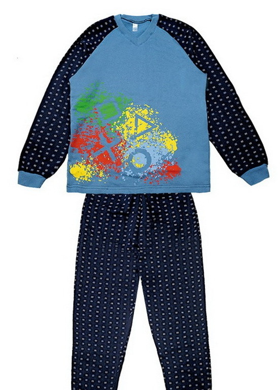Голубая всесезон детская пижама для мальчика Габби