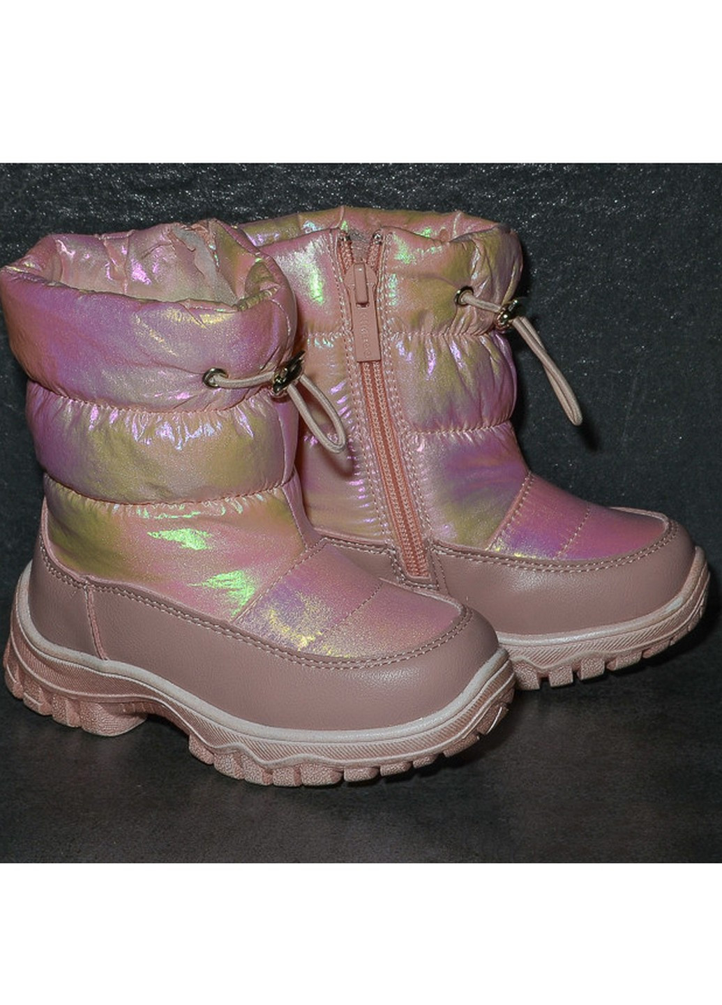 Зимние рефлекторные дутики с натуральной шерстью fg2106-1f розовый Kimbo