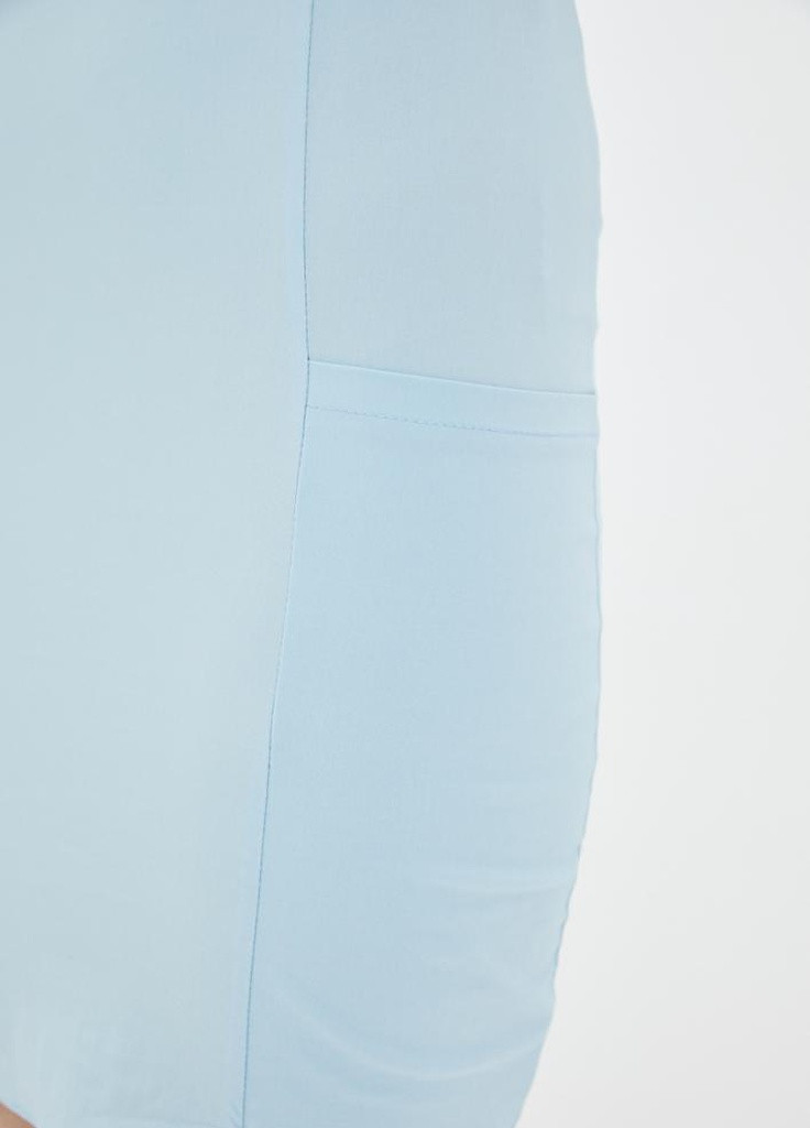 Голубое кэжуал деликатное летнее платье-футляр из бенгалина с карманами yorkshire Podium однотонное