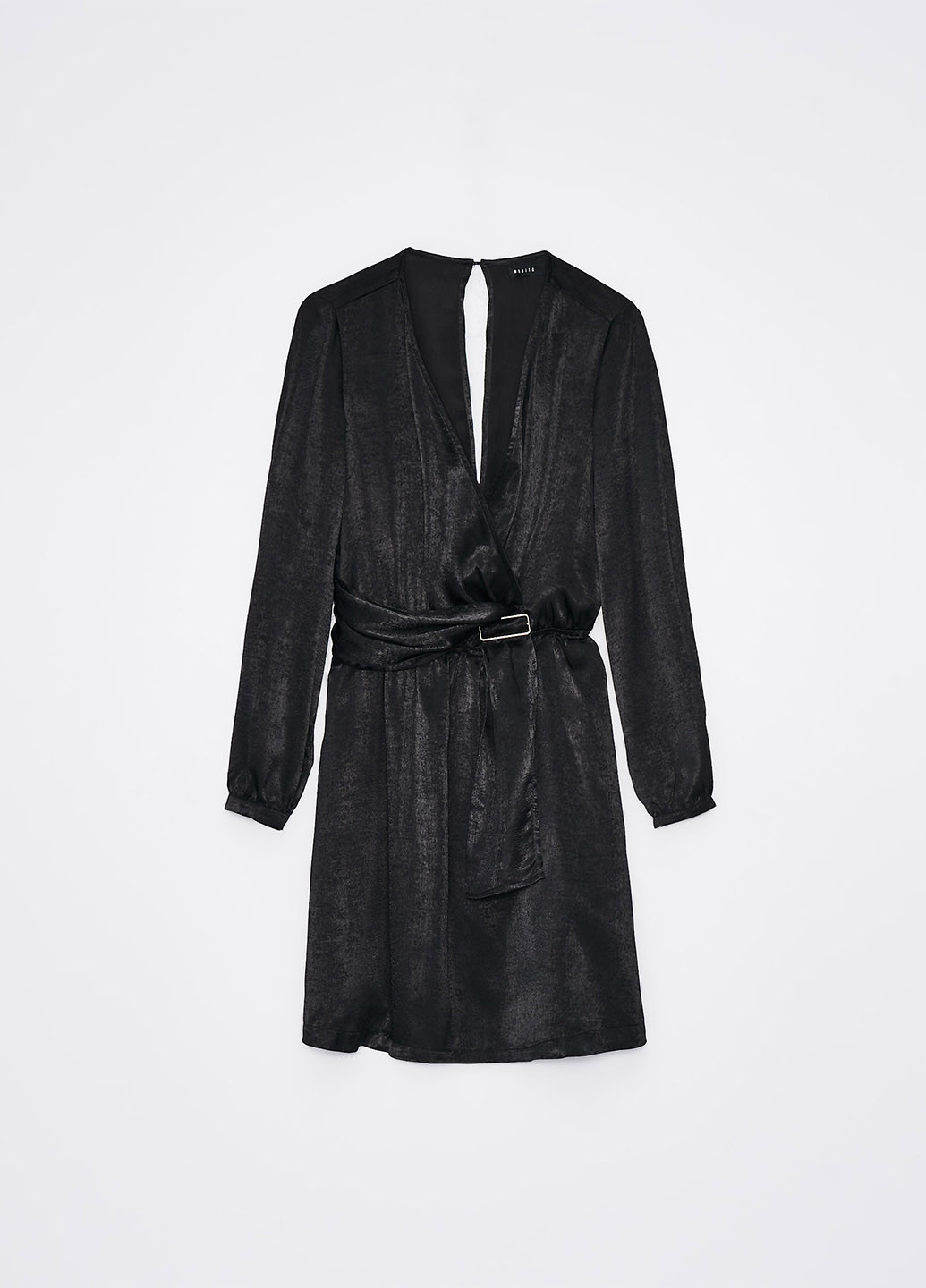 Черное кэжуал платье на запах Mohito однотонное