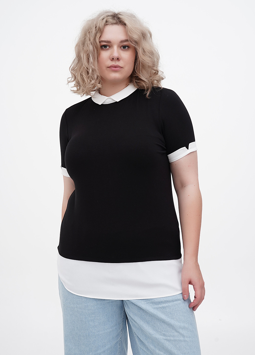 Чёрно-белую блуза Linea Tesini