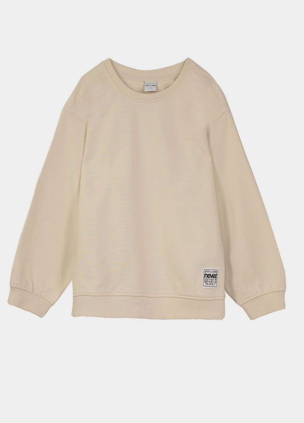 Piazza Italia свитшот однотонный светло-бежевый кэжуал хлопок, трикотаж