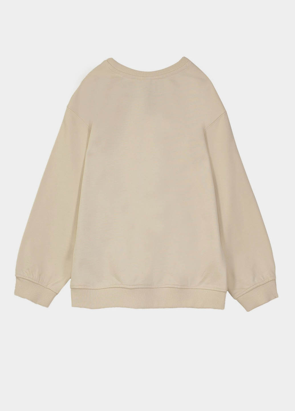 Piazza Italia свитшот однотонный светло-бежевый кэжуал хлопок, трикотаж