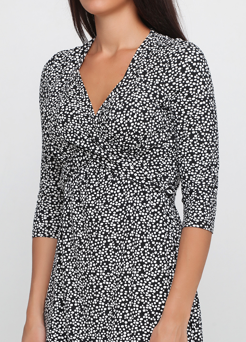 Чорно-білий кежуал сукня без підкладу No Brand з абстрактним візерунком