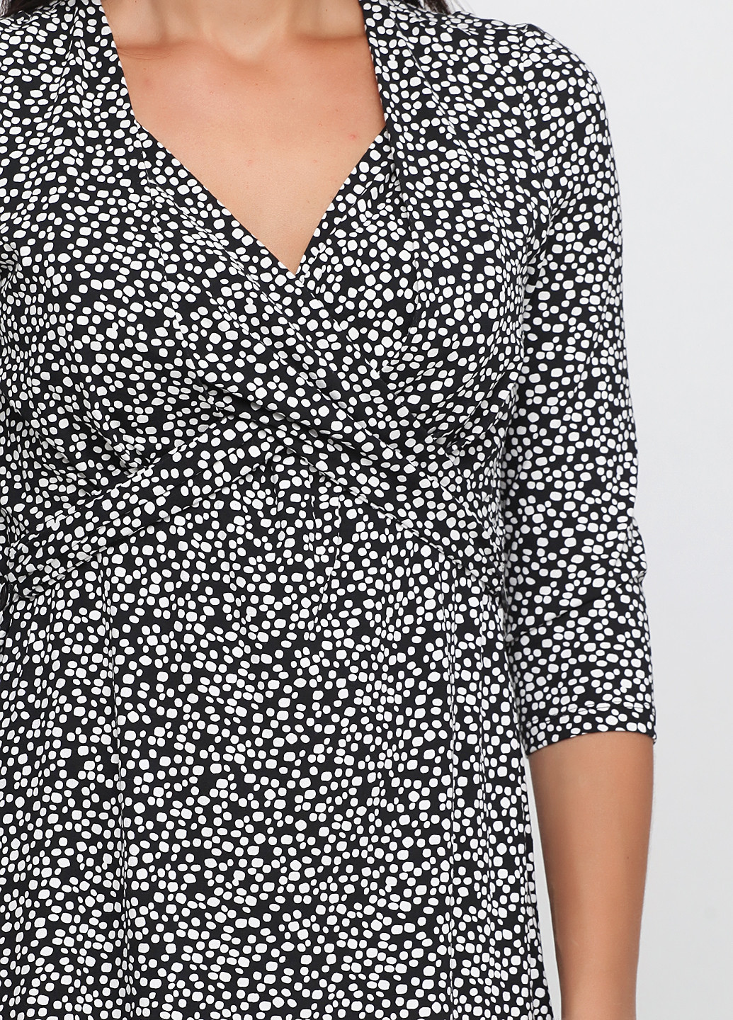 Чорно-білий кежуал сукня без підкладу No Brand з абстрактним візерунком