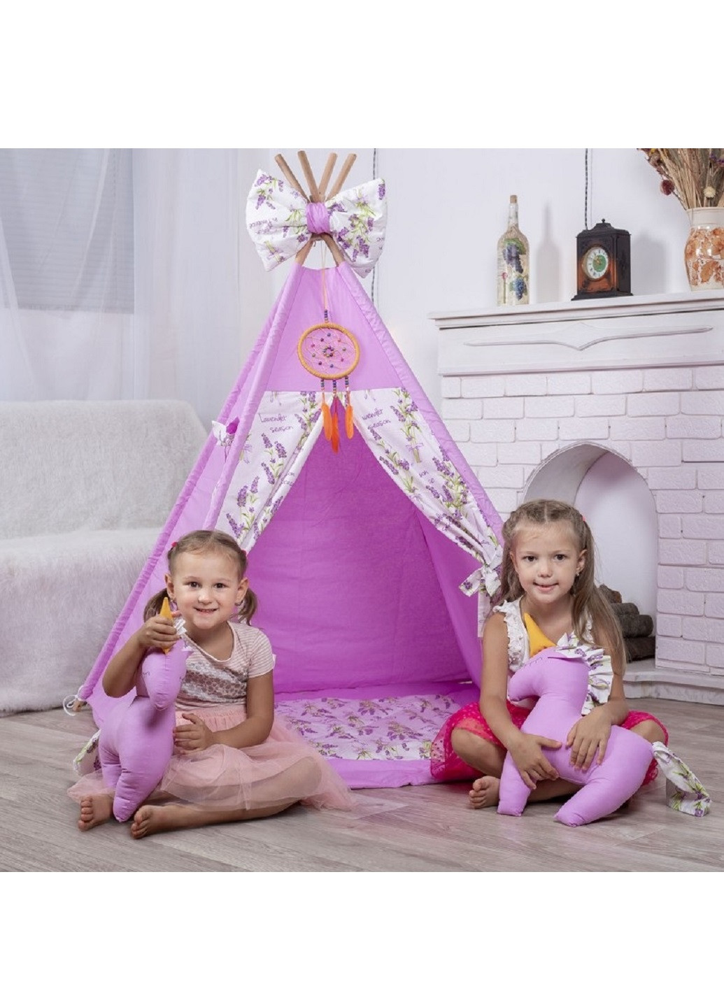 Детская игровая палатка вигвам домик для детей с ковриком и подушками 100х100 см (22541-Нов) Лиловый Francesco Marconi (252506898)