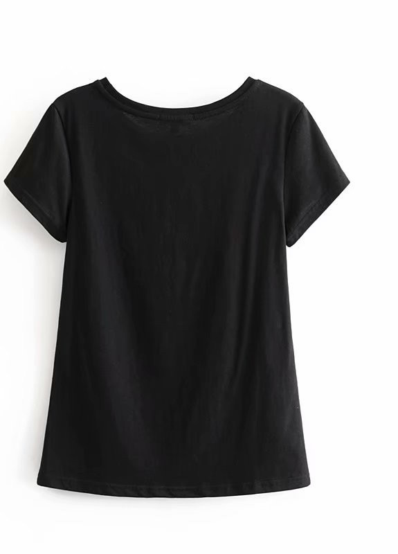 Чорна літня футболка жіноча el romance Berni Fashion WF-1363