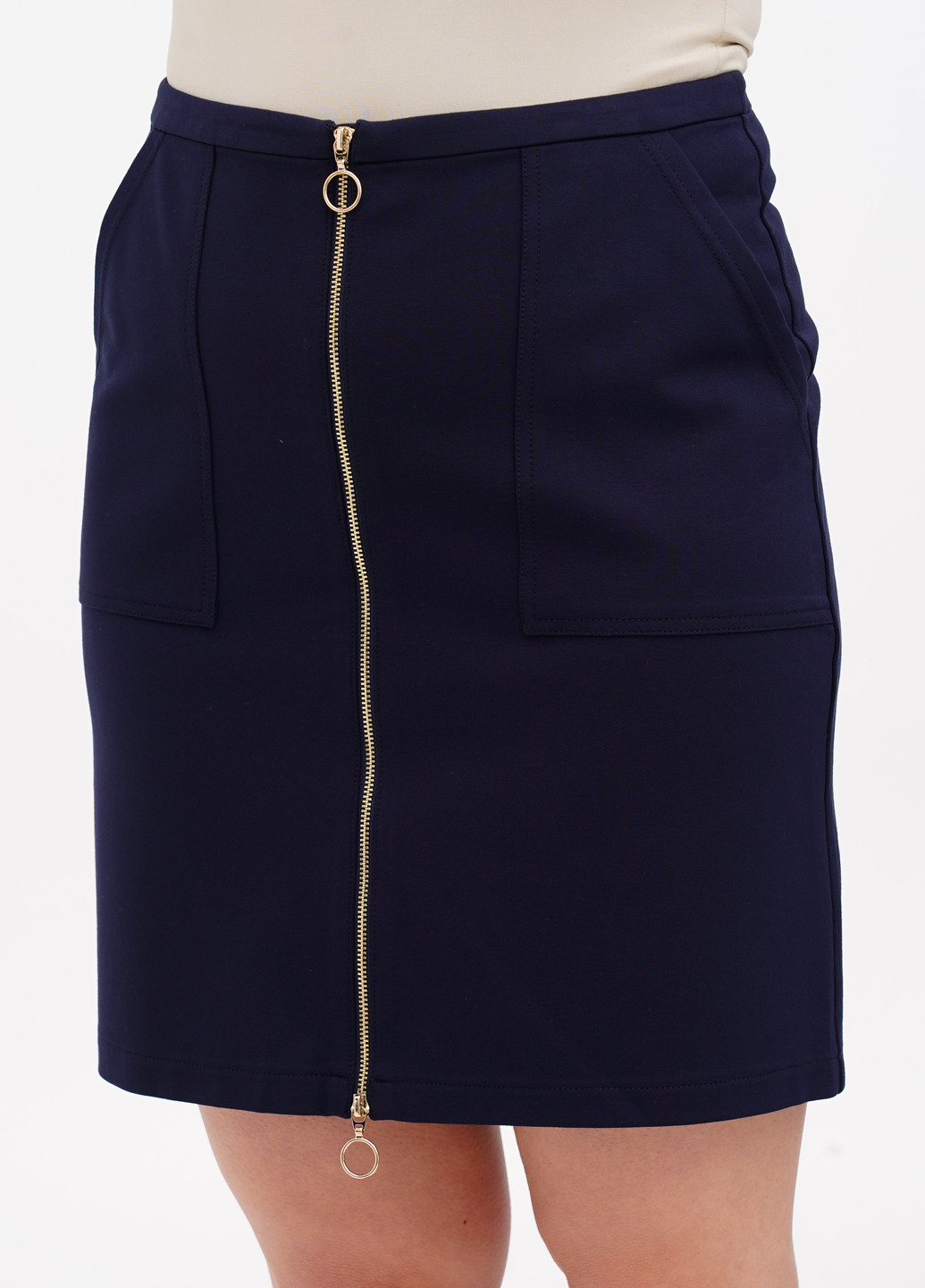 Темно-синяя кэжуал однотонная юбка S.Oliver