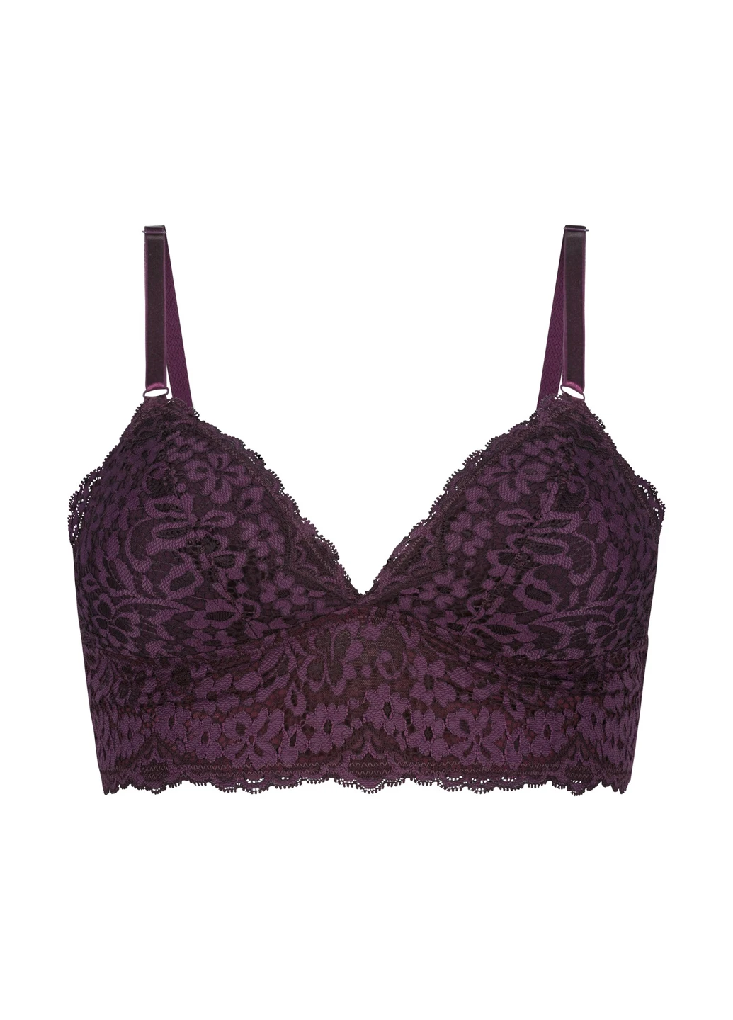 Темно-фіолетовий мінімайзер бюстгальтер Hunkemoller без кісточок мереживо, поліамід
