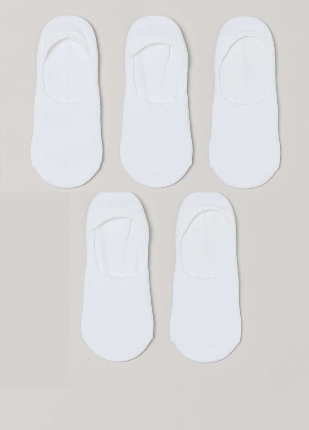 Подследники (5 шт.) H&M без уплотненного носка однотонные белые повседневные