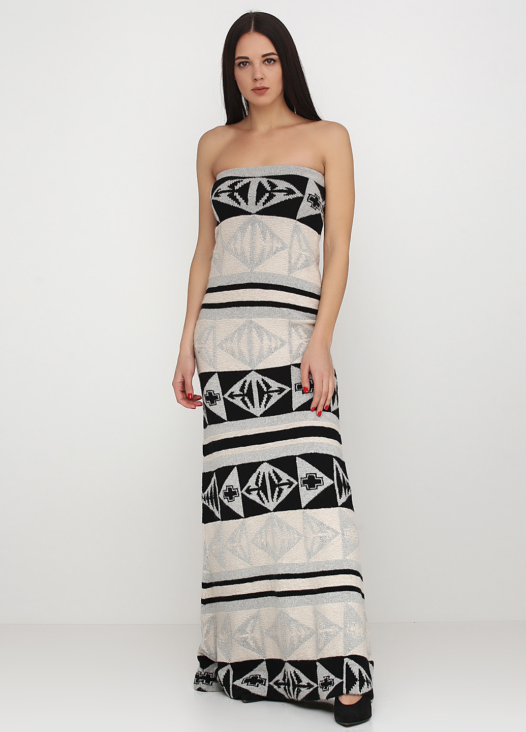 Сіра кежуал сукня, сукня Ralph Lauren з геометричним візерунком