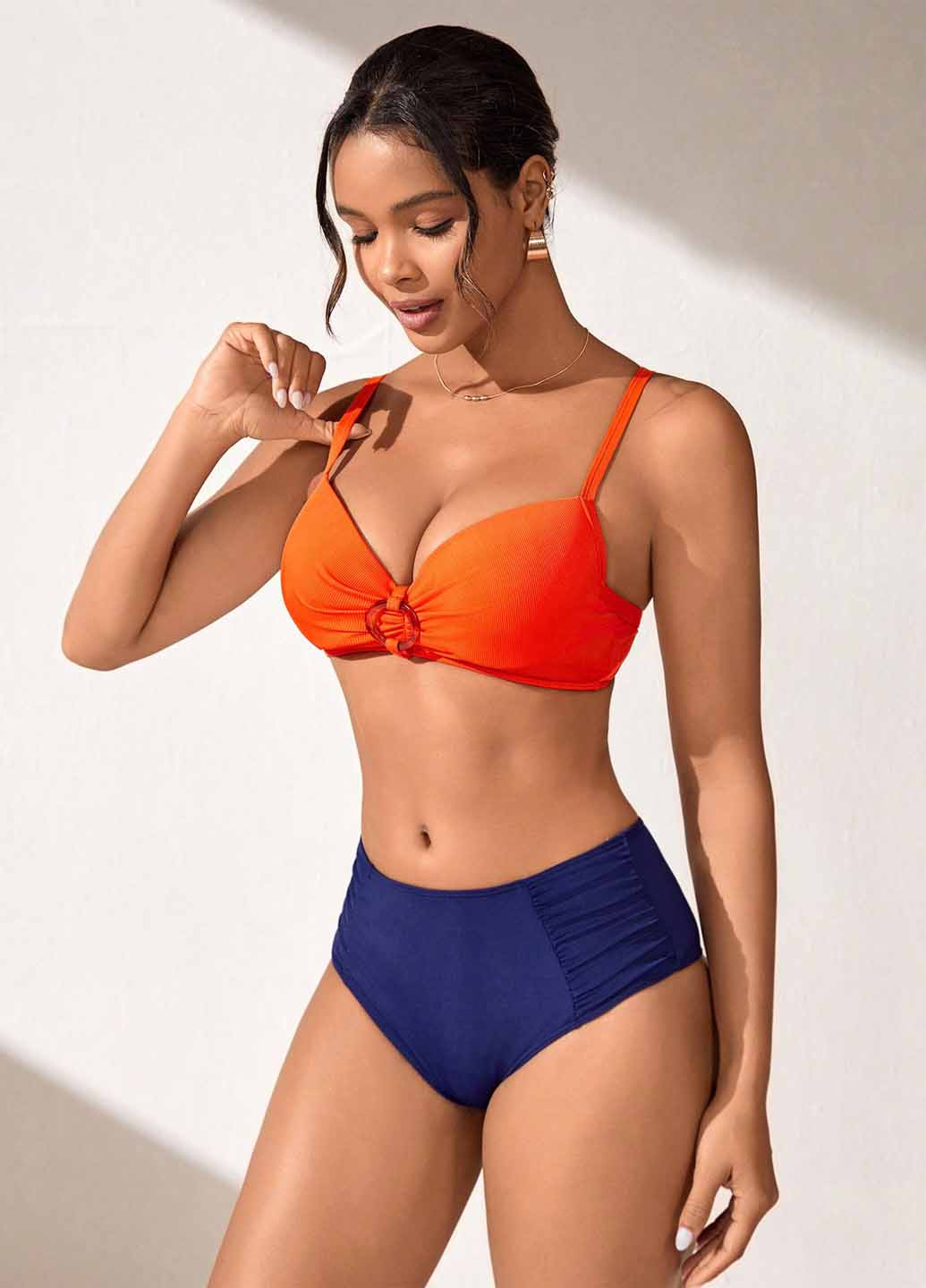 Комбінований літній купальник (ліф, трусики) балконет, роздільний SHEIN