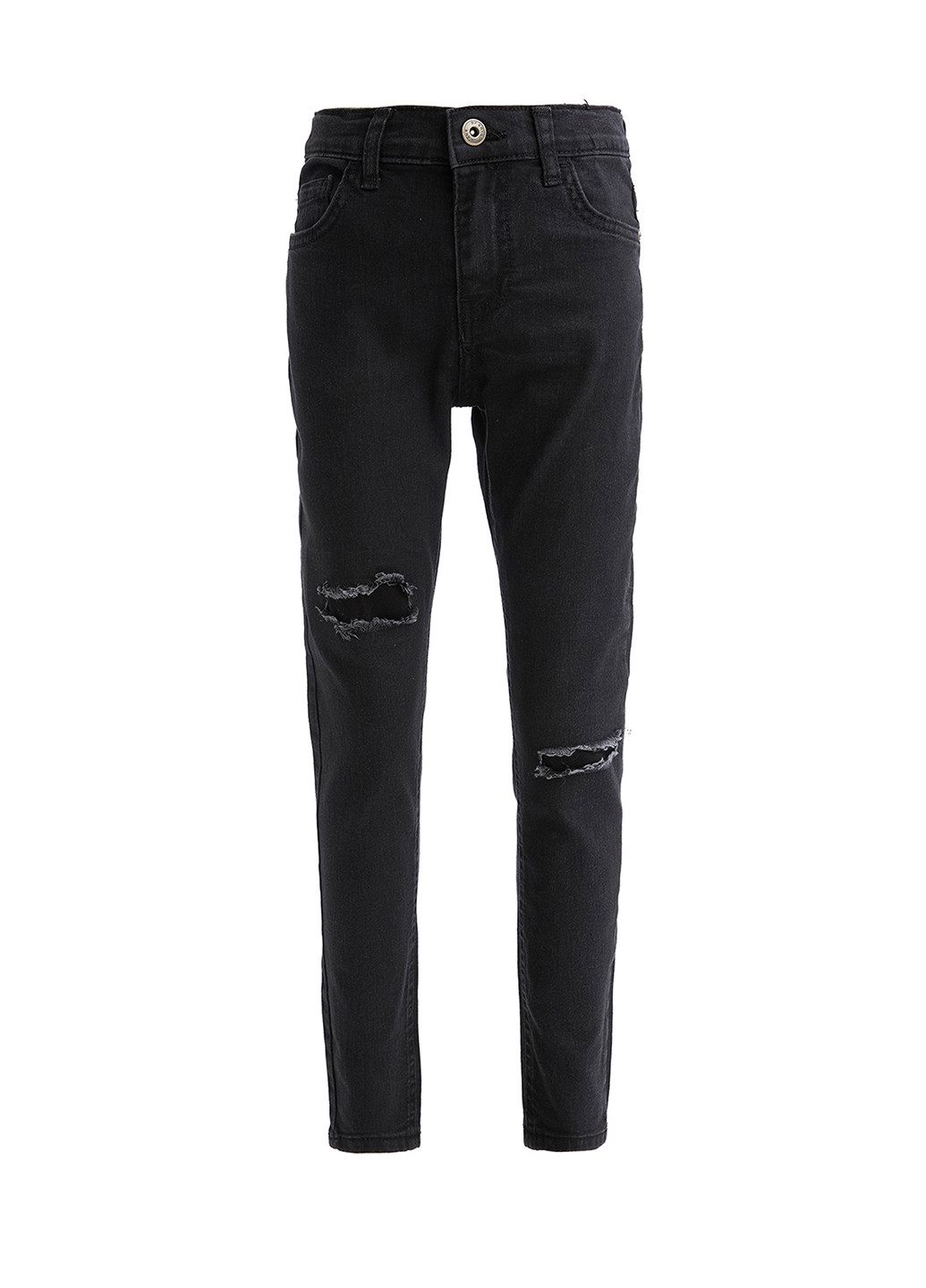 Черные демисезонные зауженные джинсы DeFacto