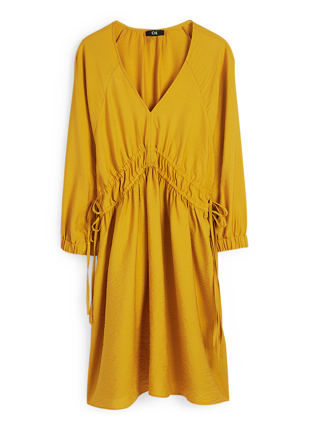 Гірчична кежуал сукня в стилі армпір C&A однотонна