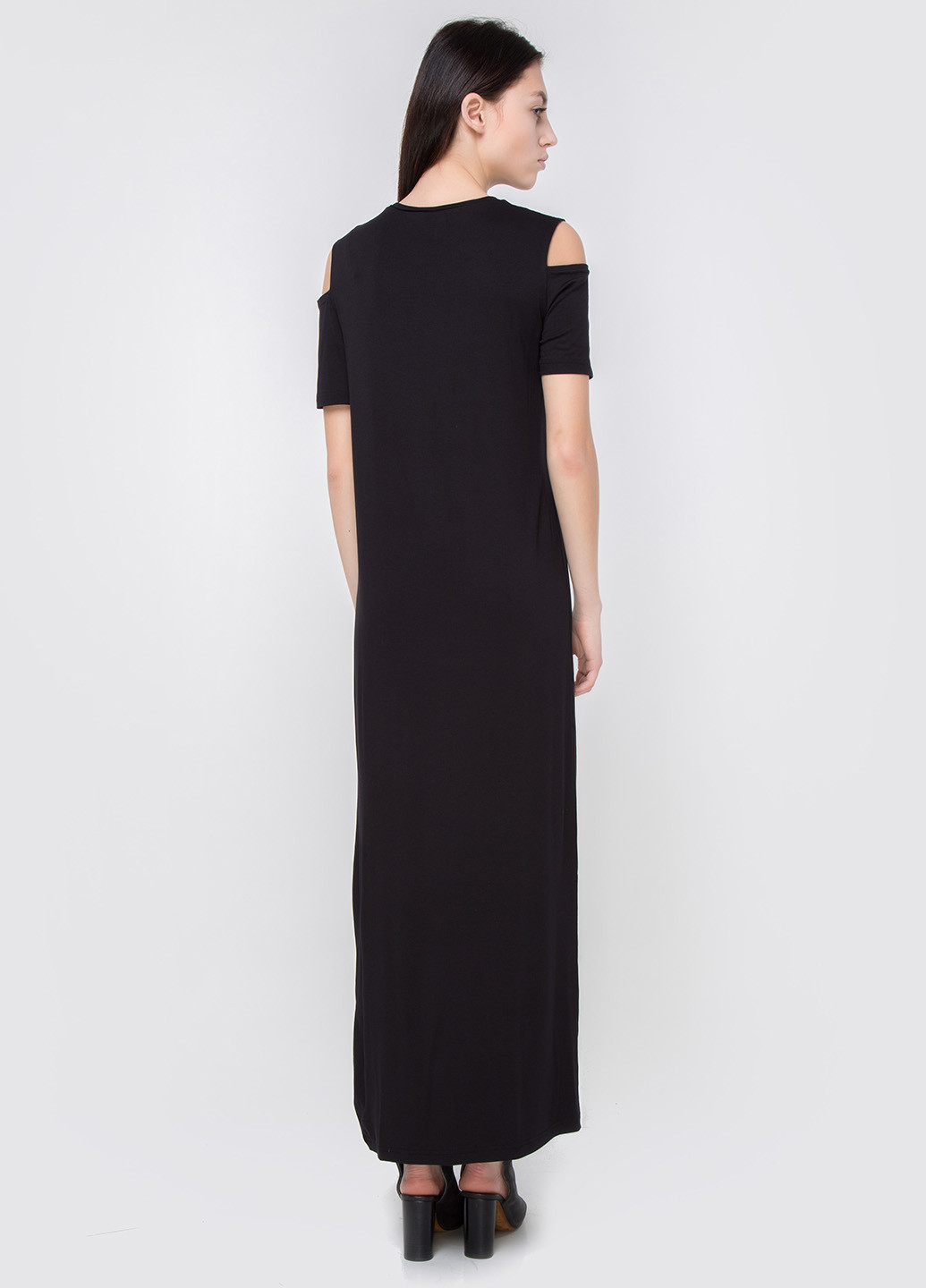 Черное кэжуал платье Vergans однотонное