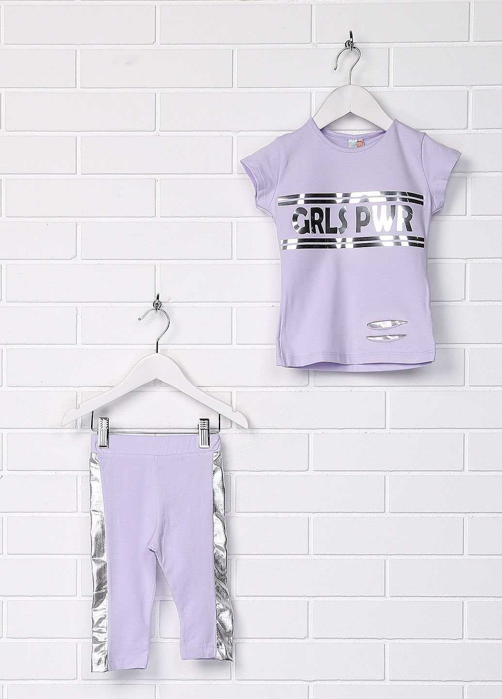 Сиреневый летний комплект (футболка, леггинсы) Popshopsgirls