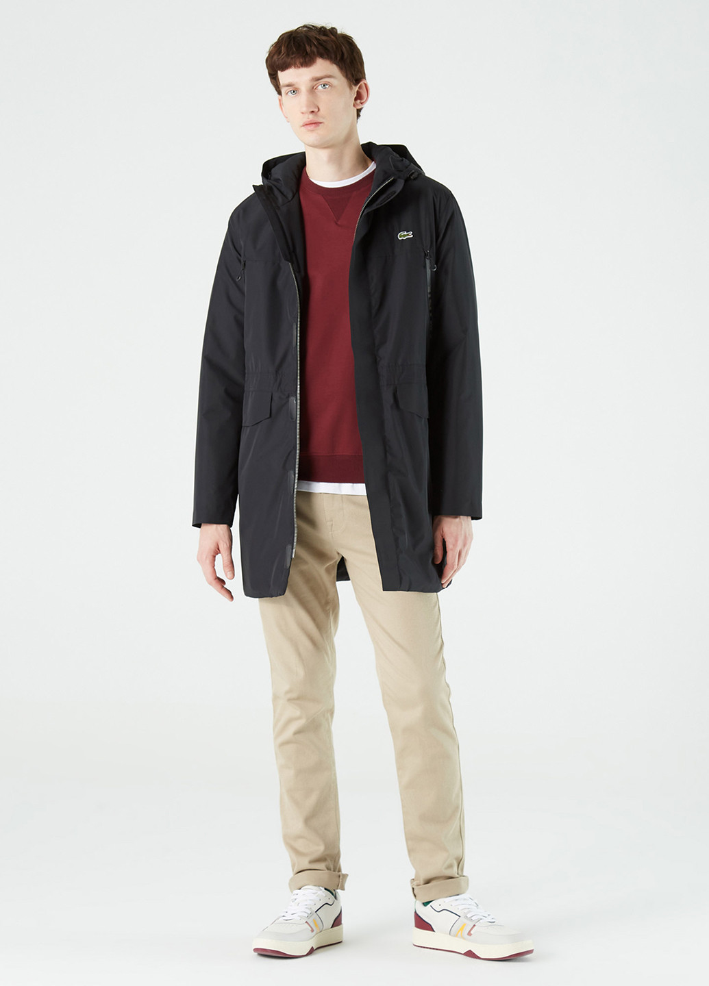 Черная демисезонная куртка Lacoste