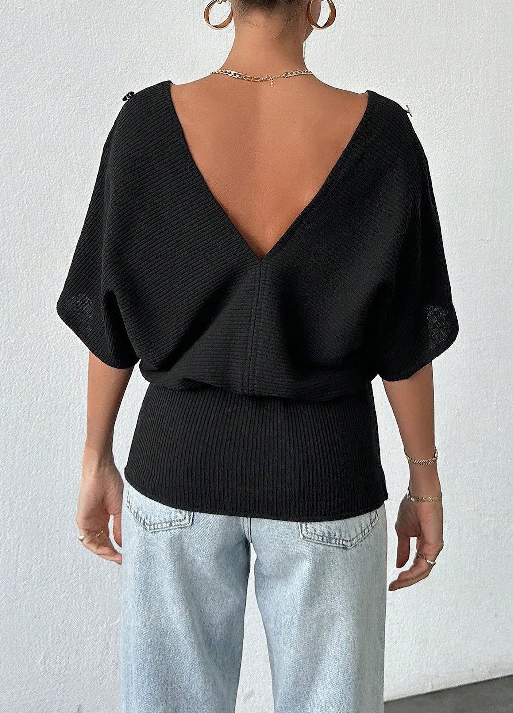 Чорна блуза SHEIN