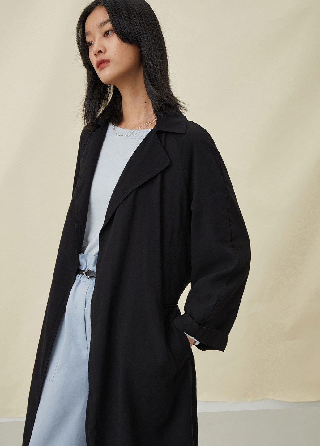 Плащ H&M тренчкот без застібки демісезон (302883338)