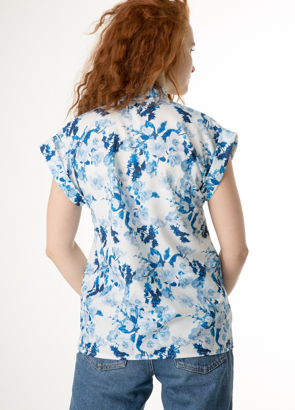 Блакитна літня зі спущеною лінією плеча INNOE Блуза