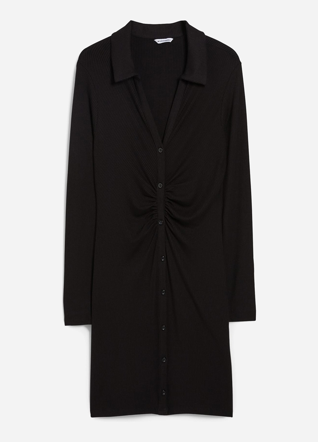 Черное кэжуал платье силуэтная Clockhouse однотонное