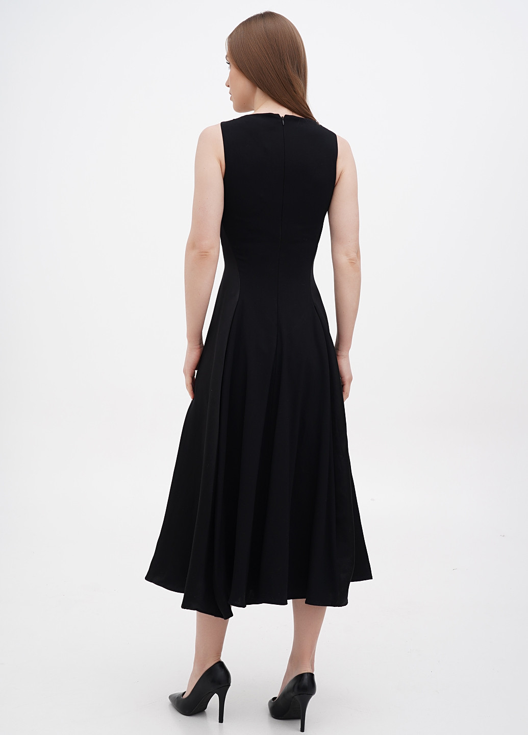 Черное кэжуал, вечернее платье клеш Ralph Lauren однотонное