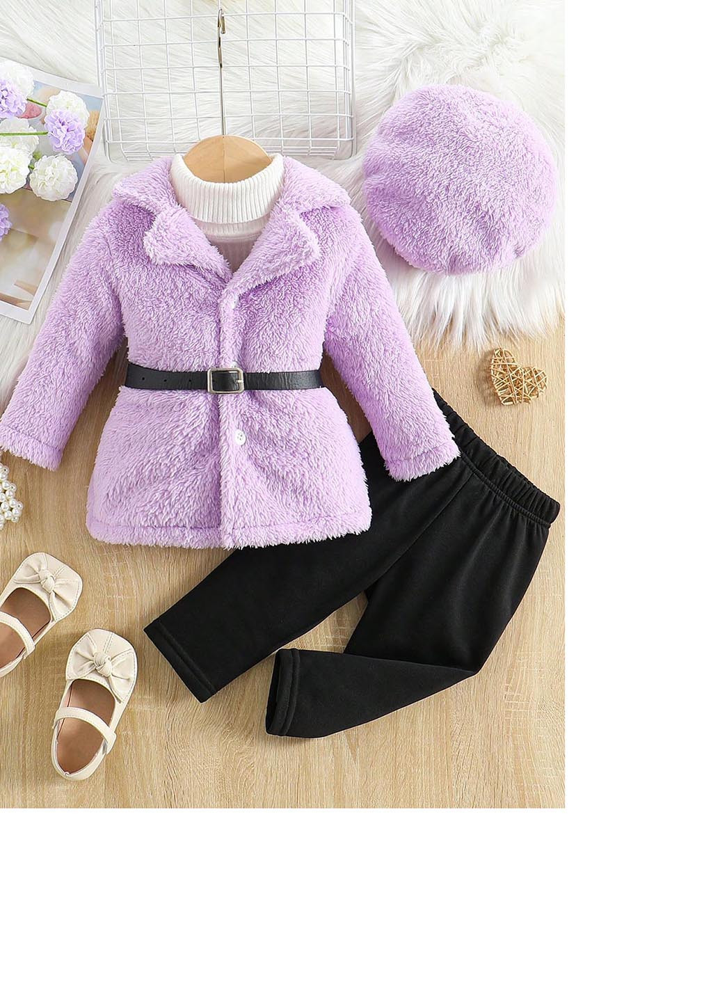 Комбінований демісезонний комплект (шуба, легінси) SHEIN