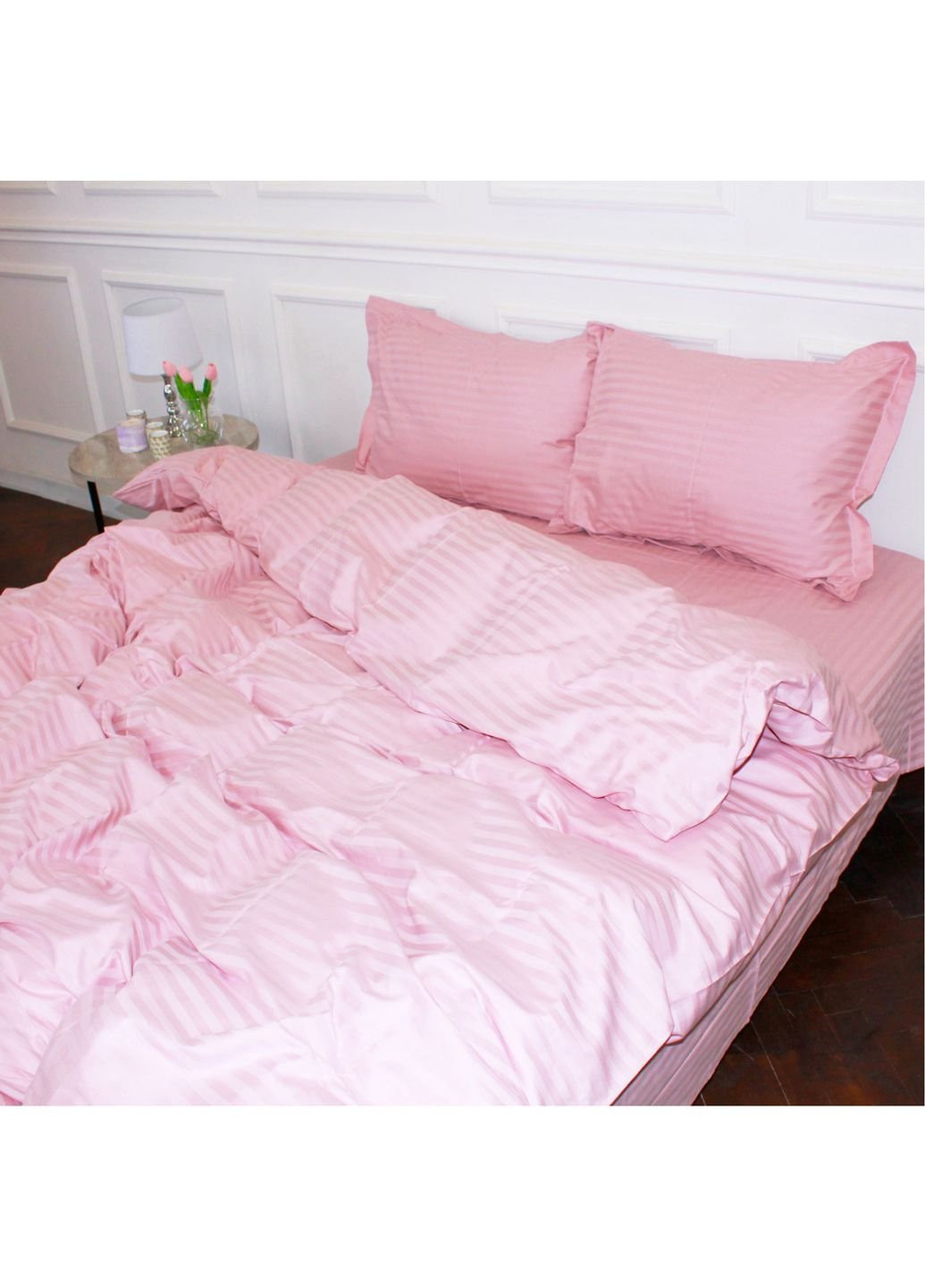 Постельное белье Satin Stripe 30-0007 Pink 143х210 полуторный (2200005249857) Mirson (254011582)