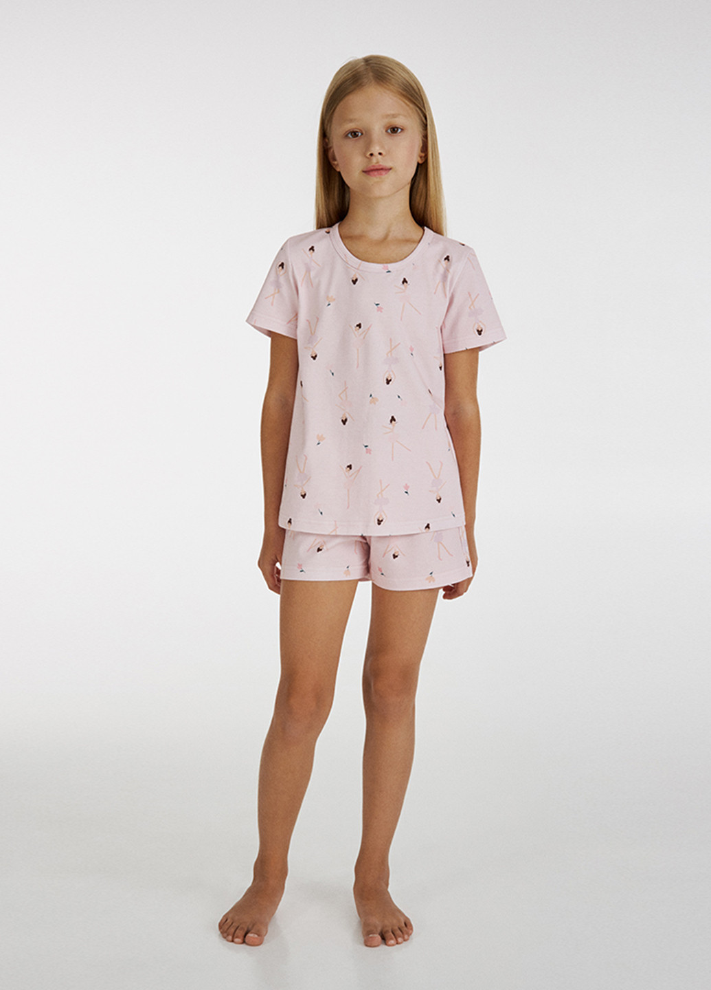 Светло-розовая всесезон пижама (футболка, шорты) футболка + шорты Ellen