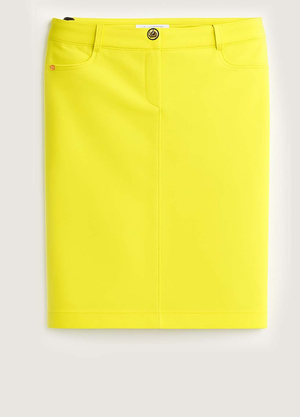 Желтая кэжуал однотонная юбка Sassofono карандаш