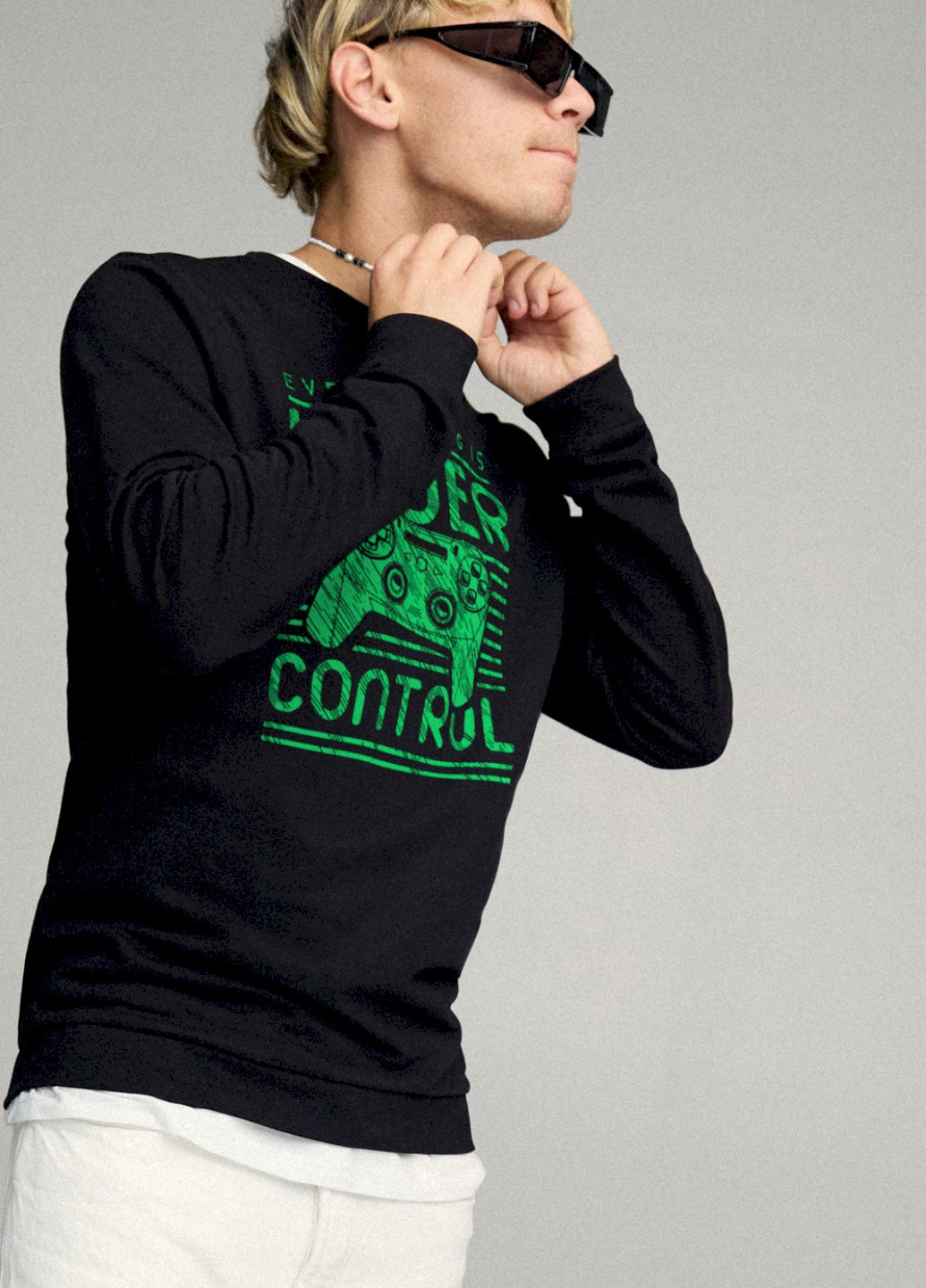 Черный світшот чоловічий basic /no flis/ YAPPI рисунок (254557693)