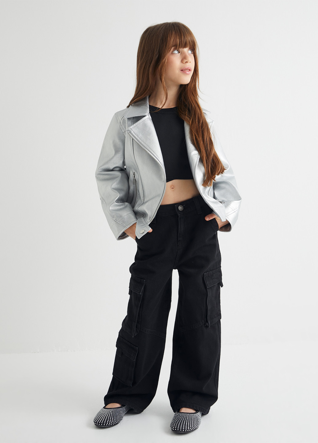 Серебряная летняя куртка косуха KOTON