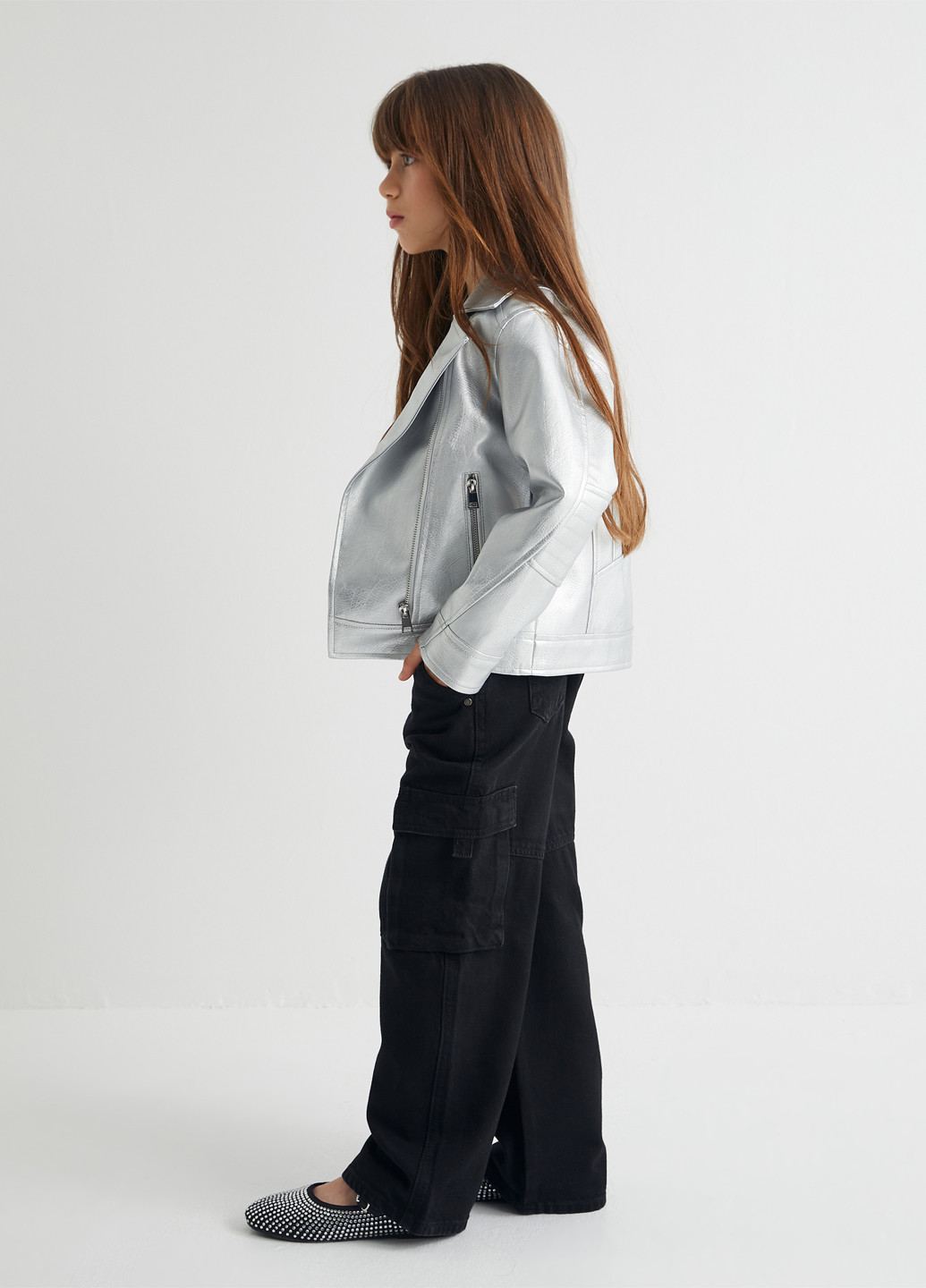 Серебряная летняя куртка косуха KOTON