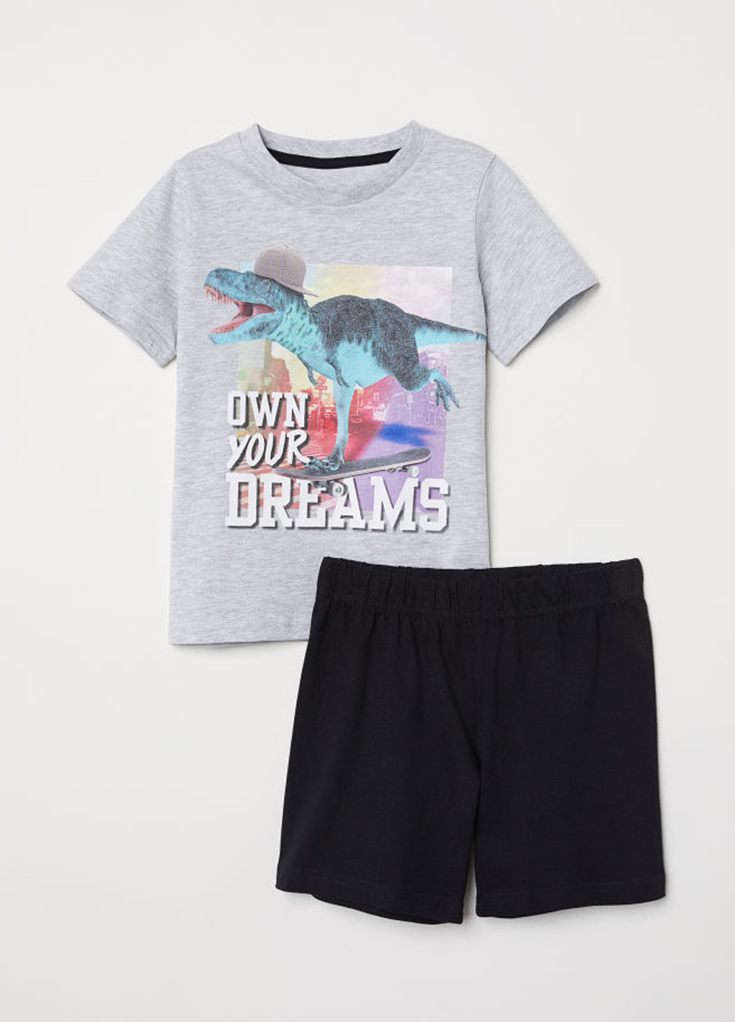 Серый летний комплект (футболка, шорты) H&M