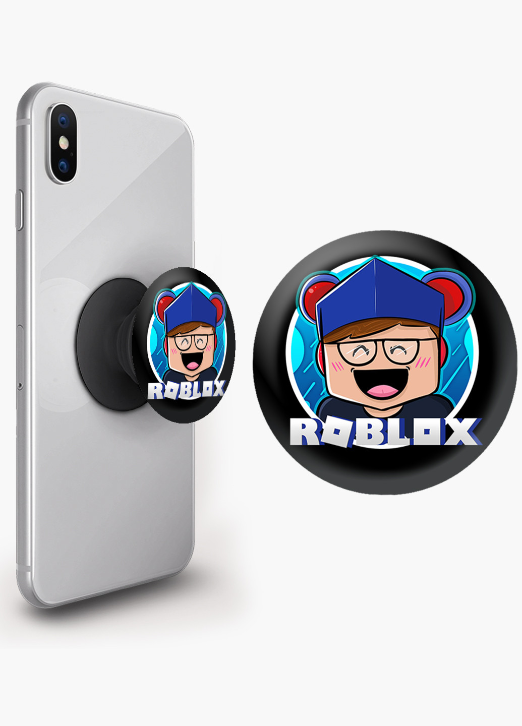 Попсокет (Popsockets) тримач для смартфону Роблокс (Roblox) (8754-1220) Чорний MobiPrint (216748402)