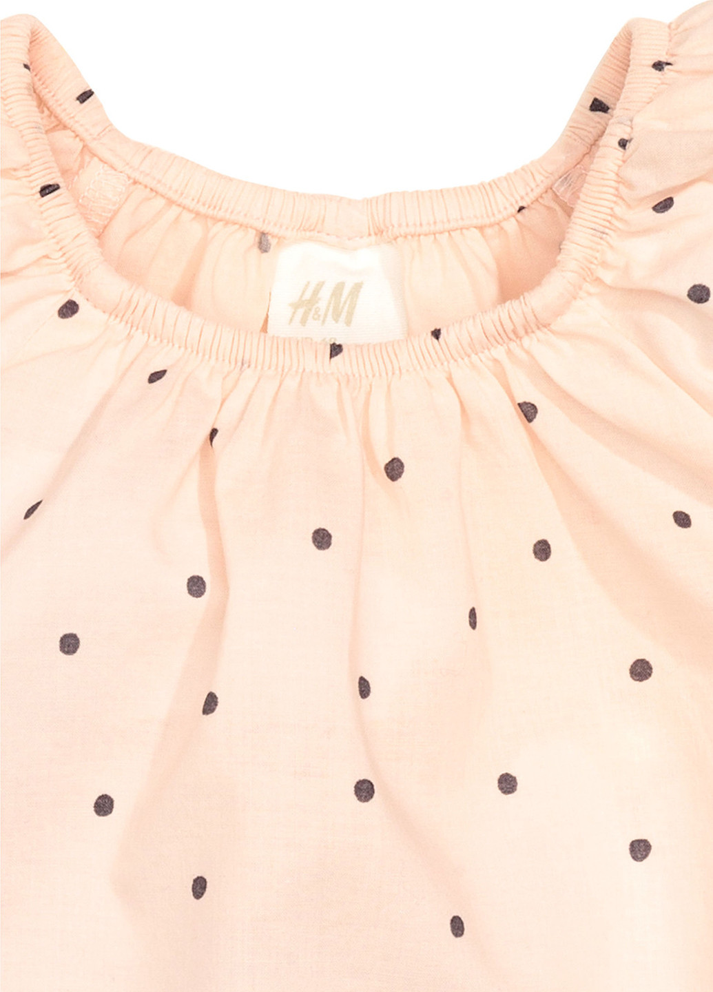 Светло-розовое кэжуал платье H&M в горошек