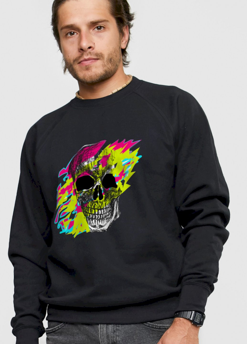 Черный свитшот мужской YAPPI рисунок (251424402)