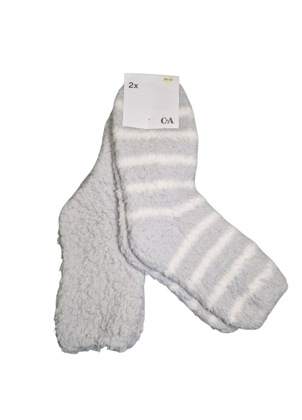 Светло-серые носки (2 пары) C&A полоска (368969697)