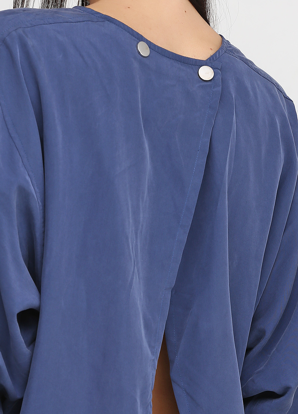 Темно-голубая демисезонная блуза Stradivarius