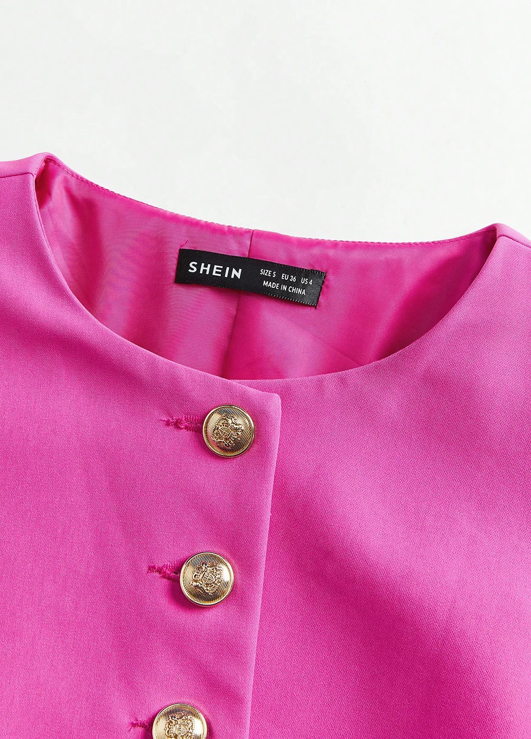 Розовый женский жакет SHEIN однотонный - демисезонный